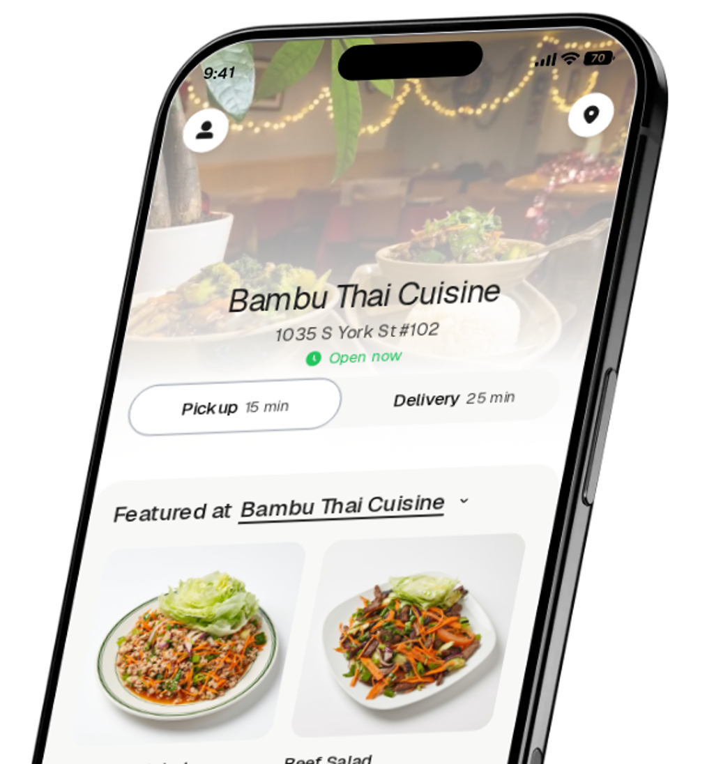 Bambu Thai Cuisine app preview