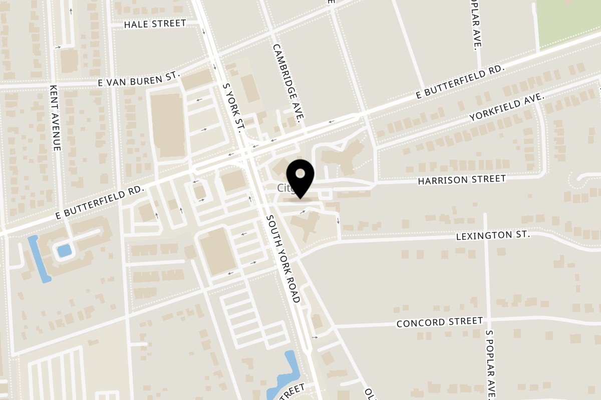 Map showing the location of Bambu Thai Cuisine on 1035 S York St #102 in Elmhurst